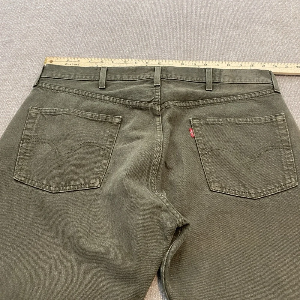 VTG Levis 501 Jeans Men 40 Fits 39x30 Y2K Olive Straight‎ Leg Denim Distressed